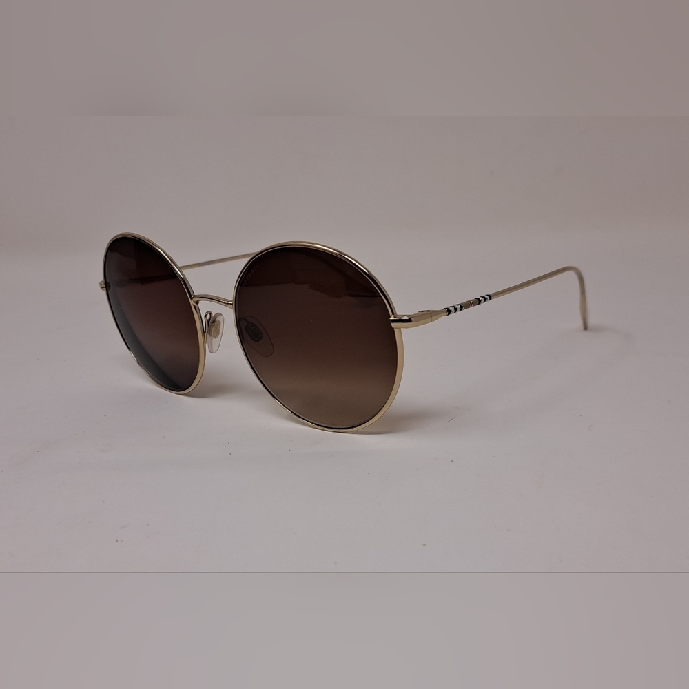 NWT Burberry Sunglasses Frames Only Round Gold Metal Full B3132 58-19-140 - Picture 2 of 14